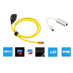 Kabel BMW seria F, G, I ENET + adapter USB-C do smartfonów - kodowanie/diagnostyka BimmerCode, BimmerLink, BimmerTool, MHD, xHP, xDelete, bootmod3, ISTA-P, ISTA-D