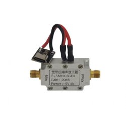 Wzmacniacz odbioru LNA SBB5089Z +20dB szeroki zakres 5MHz-6GHz, zasilanie USB-C np. do HackRF One, odbiornika SDR, skanera, TV, radia CB, VHF-UHF itp.